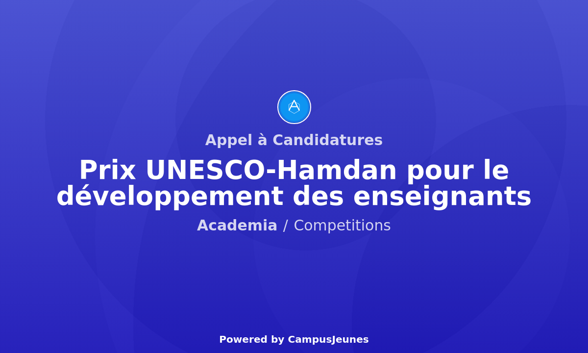 Appel à Candidatures: Prix UNESCO-Hamdan 2025-2026