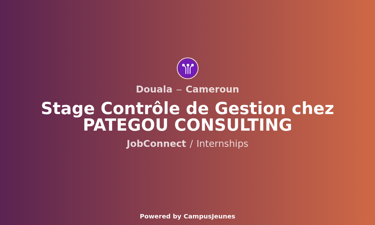 Stage Contrôle de Gestion chez PATEGOU CONSULTING