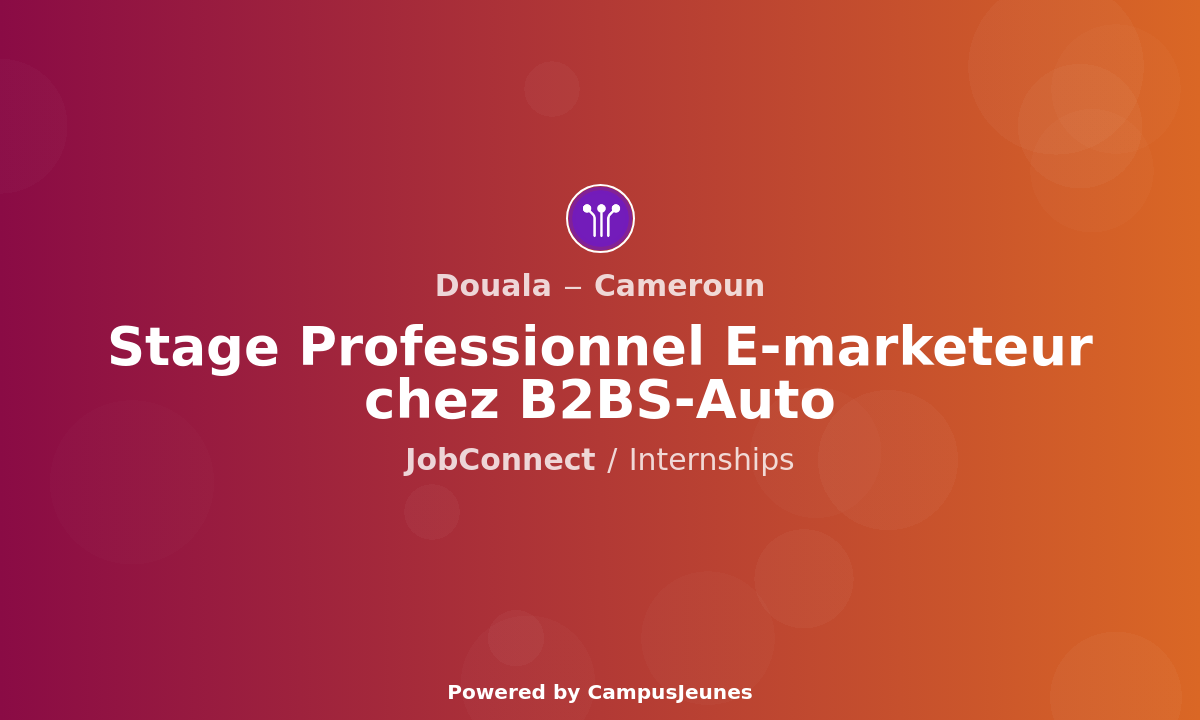 Stage Professionnel E-marketeur(se) chez B2BS-Auto - Douala