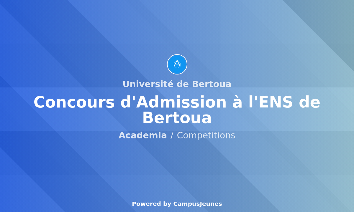 Concours d'Admission à l'ENS de l'Université de Bertoua - 2025/2026