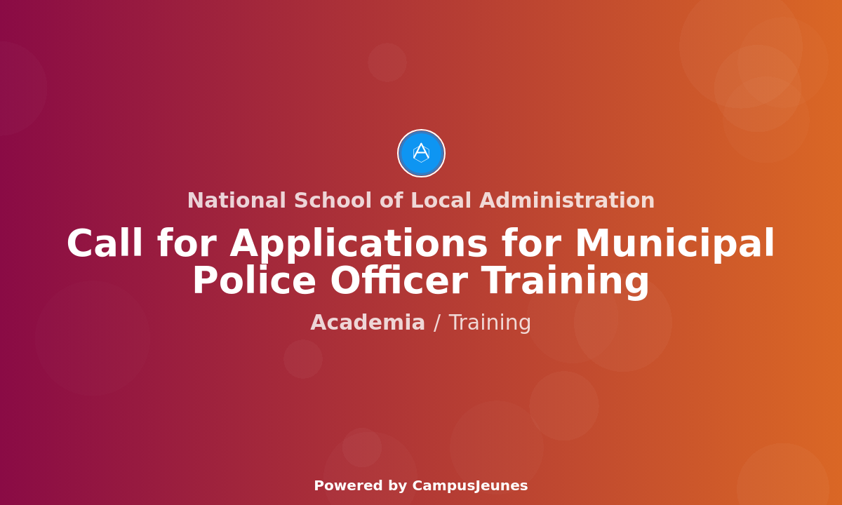 Call for Applications for Municipal Police Officer Training at NASLA