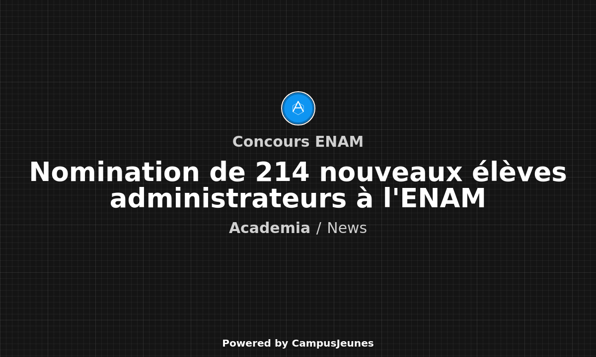 Nomination de 214 nouveaux élèves administrateurs à l'ENAM pour l'année académique 2024-2025