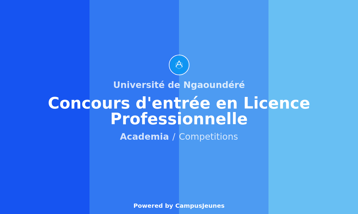 Concours d'entrée en Licence Professionnelle à l'Université de Ngaoundéré pour l'année 2025/2026