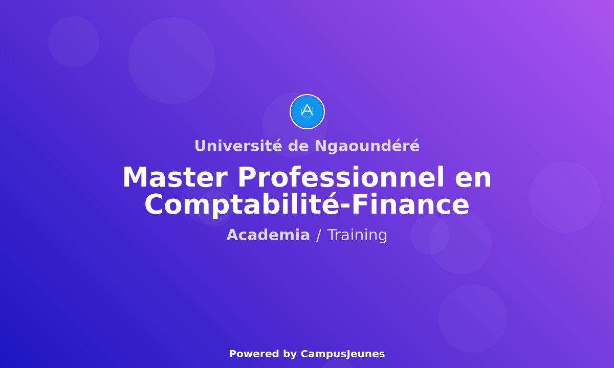 Master Professionnel en Comptabilité-Finance à l'Université de Ngaoundéré : Une Formation d'Excellence