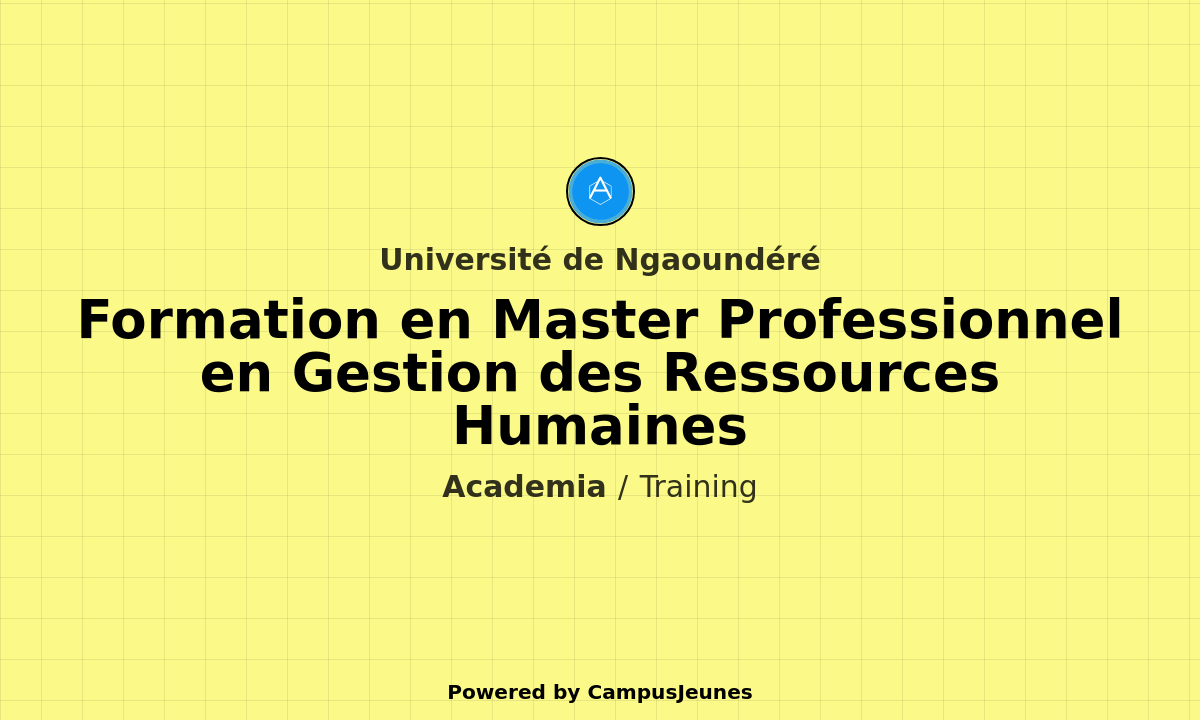 Formation en Master Professionnel en Gestion des Ressources Humaines à l'Université de Ngaoundéré