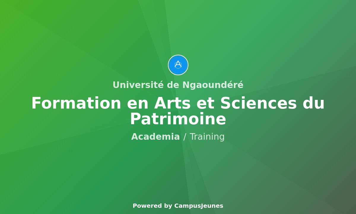 Formation en Arts et Sciences du Patrimoine à l'Université de Ngaoundéré : Une Offre Complète et Accessible