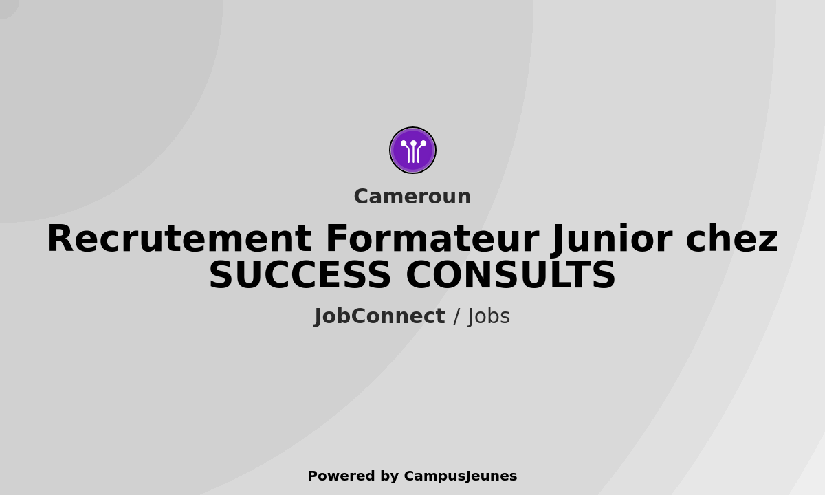 Recrutement Formateur Junior HACCP chez SUCCESS CONSULTS - Cameroun