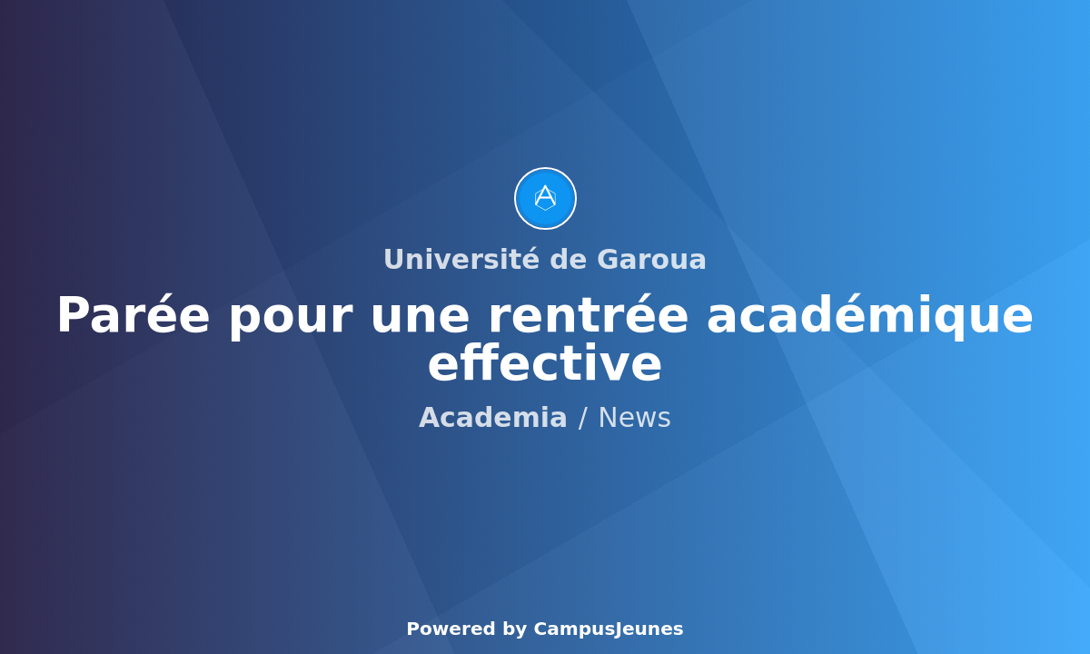 L'Université de Garoua parée pour une rentrée académique effective
